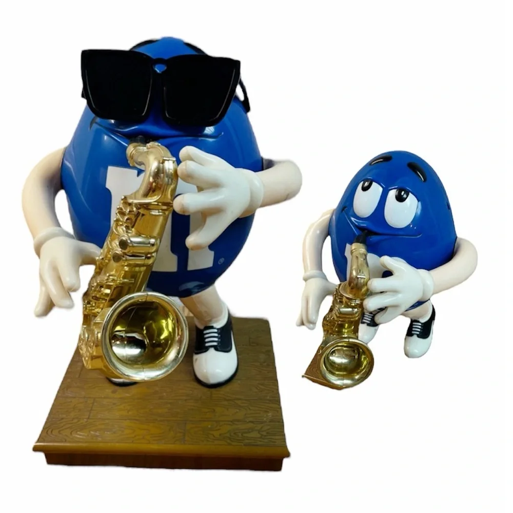 M&Ms Vintage 1998-99 Blue Saxophone Player M&M Candy Dispenser M&M’s Collectors - Picture 1 of 8